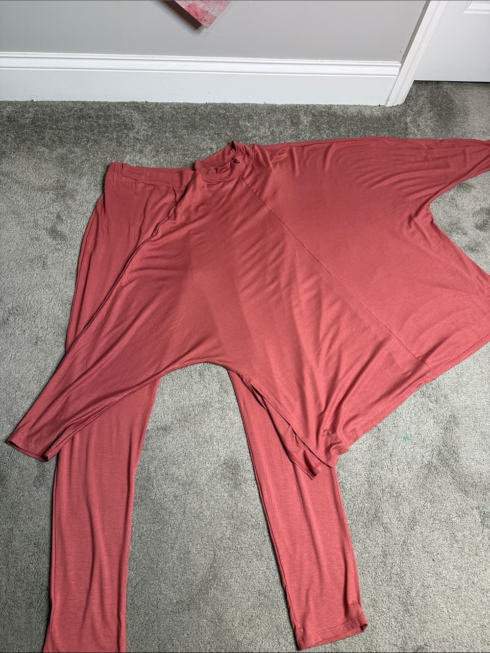 Oversized Two-Piece Lounge Set in Dusty Rose